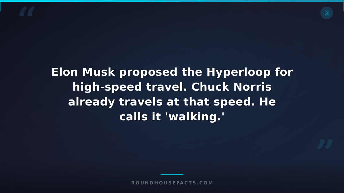 Chuck Norris Fact — Elon Musk proposed the Hyperloop for high-speed travel. Chuc