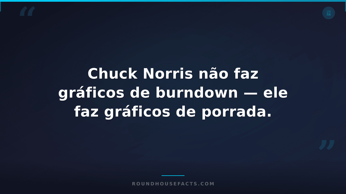 Chuck Norris Fact — Chuck Norris não faz gráficos de burndown — ele faz gráficos