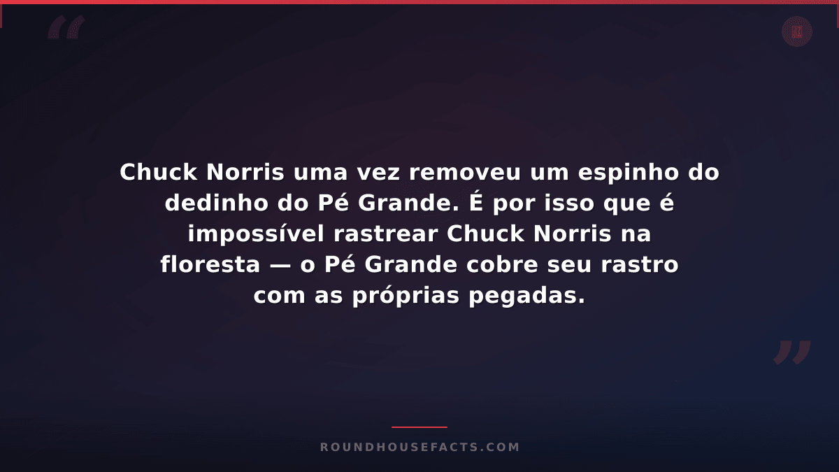Chuck Norris Fact — Chuck Norris uma vez removeu um espinho do dedinho do Pé Gra