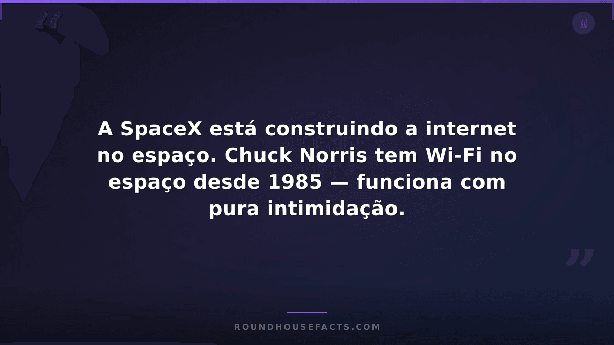 Chuck Norris Fact — A SpaceX está construindo a internet no espaço. Chuck Norris