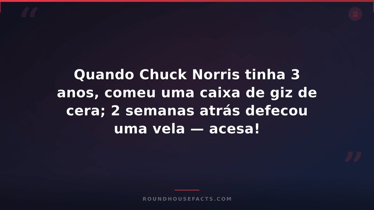 Chuck Norris Fact — Quando Chuck Norris tinha 3 anos, comeu uma caixa de giz de